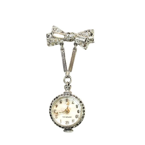 Stunning womens Swiss Imperial 17 jewel self-winding Ball brooch Pin Vintage main image 8